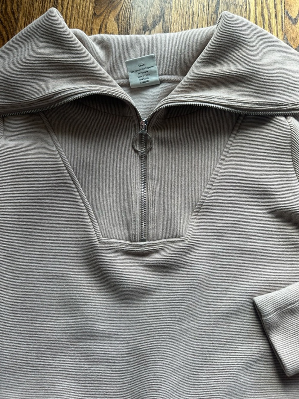 VARLEY Vine Taupe Half-Zip Oversized Pullover Sweater Small - Picture 8 of 10